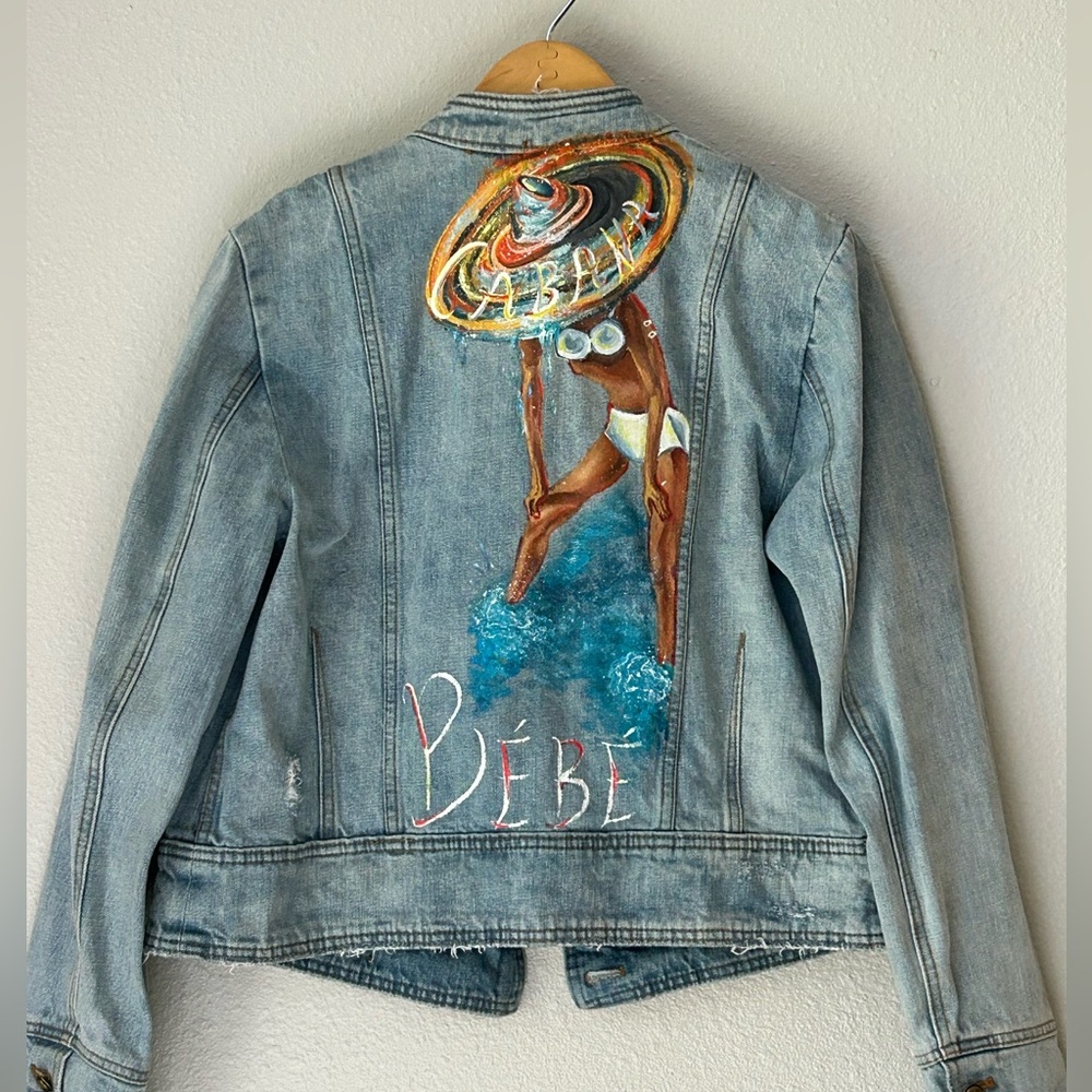 Original Artwork Hand-Painted Distressed Denim Jacket